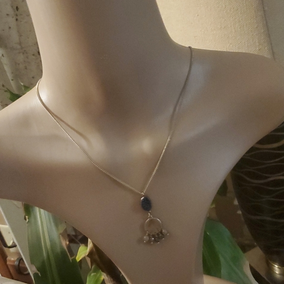 By Romance  blue druzzle style plus necklace Q10 - Picture 3 of 8